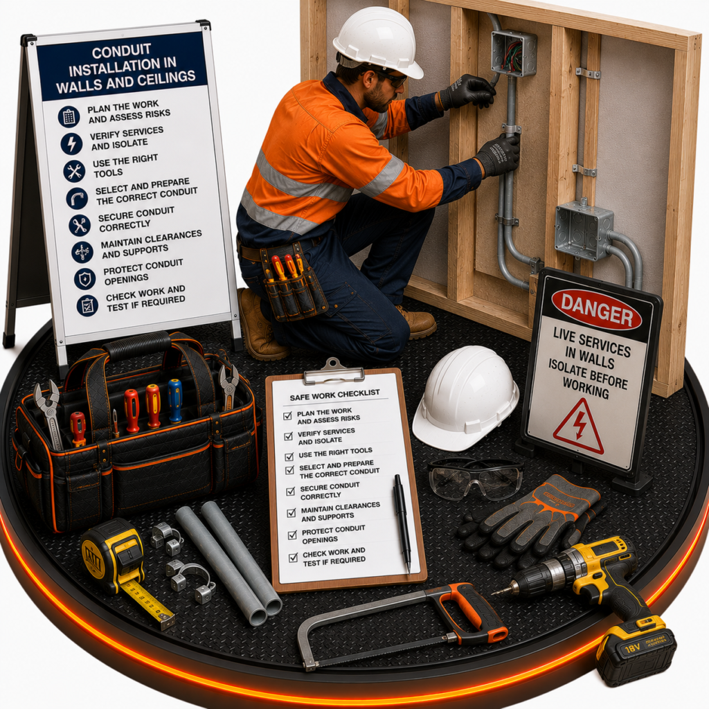Conduit Installation in Walls & Ceilings SWMS