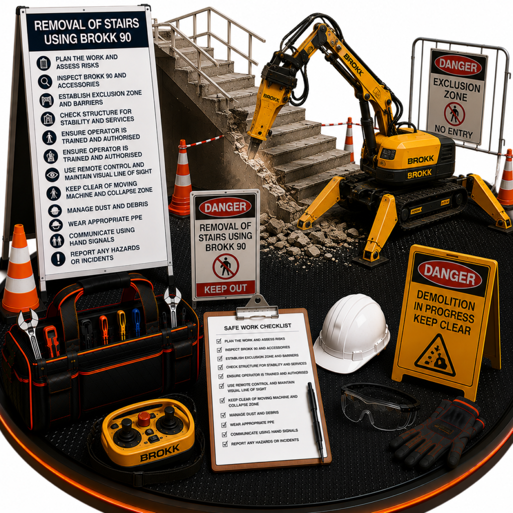 Removal of Stairs Using Brokk 90 SWMS
