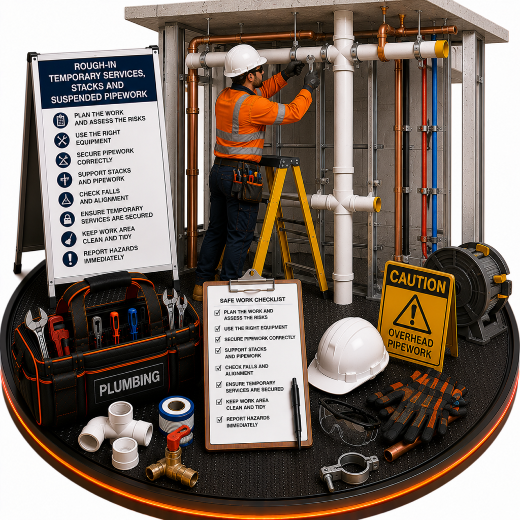 Temporary Services, Stacks & Suspended Pipework Rough-In SWMS
