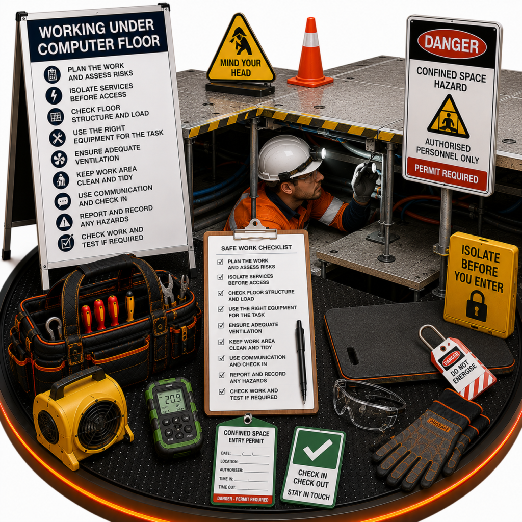 Working Under Computer Floor SWMS